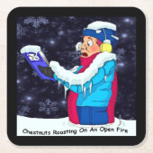 Cold Christmas Caroler Pullboard Square Untersetze Rechteckiger Pappuntersetzer (Vorderseite)