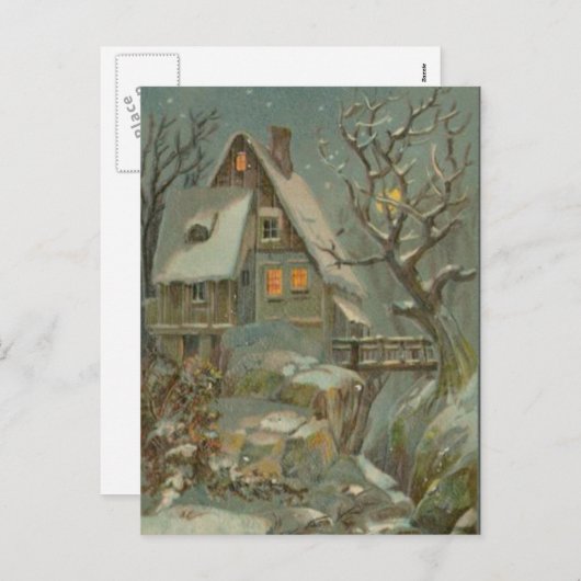 Cold Christmas Night Feiertagspostkarte (Vorne/Hinten)