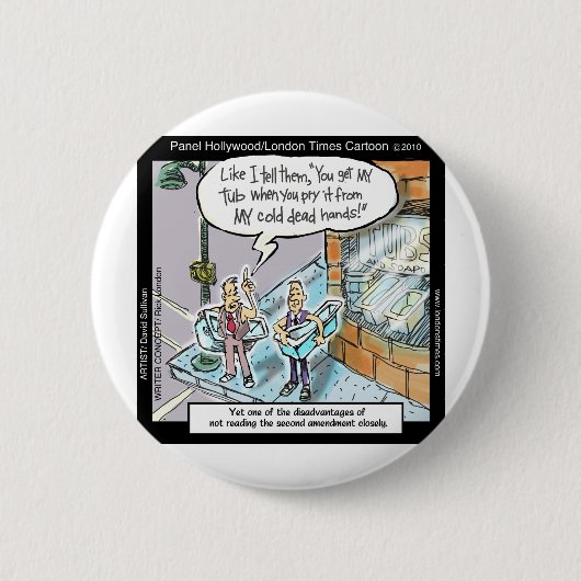 Cold Clean Hands W/Guns Funny Gifts & T-Shirts Button (Vorderseite)
