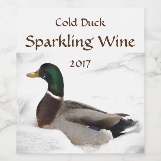 Cold Duck in White Snow Sparkling Weinkarte Weinetikett (Einzelnes Label)