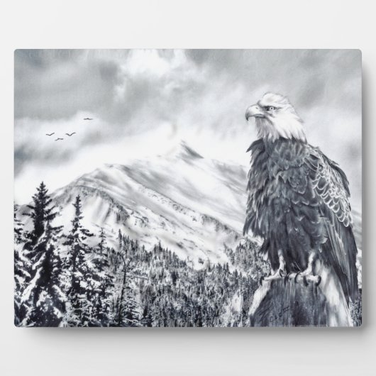 Cold Eagle and Mountains Plaque Fotoplatte (Vorderseite)