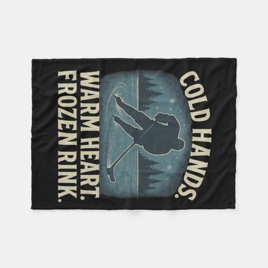 Cold Hands Warm Heart Frozen Rink – Ice Hockey Win Fleecedecke (Vorderseite (Horizontal))