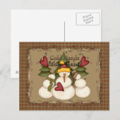 Cold Hands Warm Heart Snowman Postcard Postkarte (Vorne/Hinten)