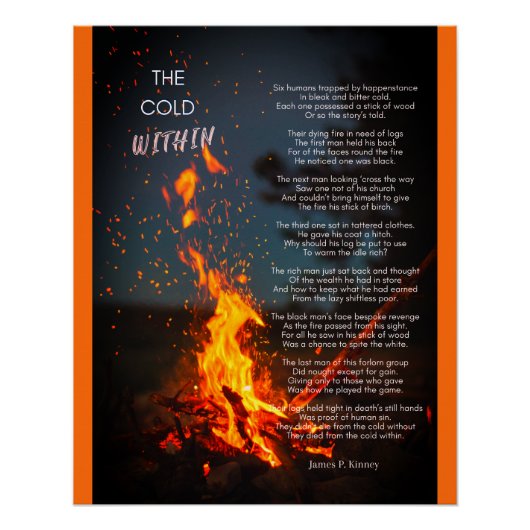 "Cold In Gedicht" von James P. Kinney Poster (Vorderseite)