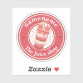 Cold Jogurt Smoothies Fruchtsaftshop Logo Aufkleber (Blatt)