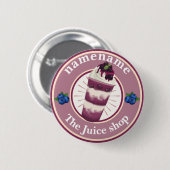 Cold Jogurt Smoothies Fruchtsaftshop Logo Button (Vorne & Hinten)