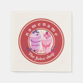 Cold Jogurt Smoothies Fruchtsaftshop Logo Serviette (Vorderseite)