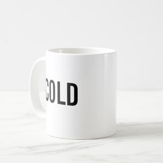Cold minimalist white mug kaffeetasse (Vorderseite Links)