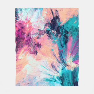 Cold multicolor beautiful futuristic pattern. Abst Fleecedecke