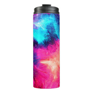 Cold multicolor schöne futuristische Muster. Abst Thermosbecher