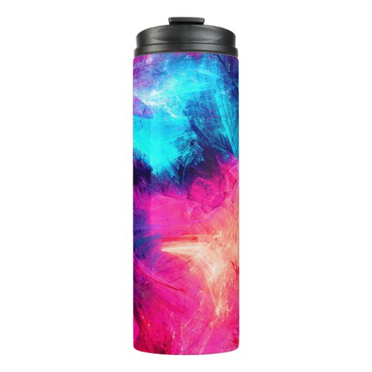 Cold multicolor schöne futuristische Muster. Abst Thermosbecher (Vorderseite)