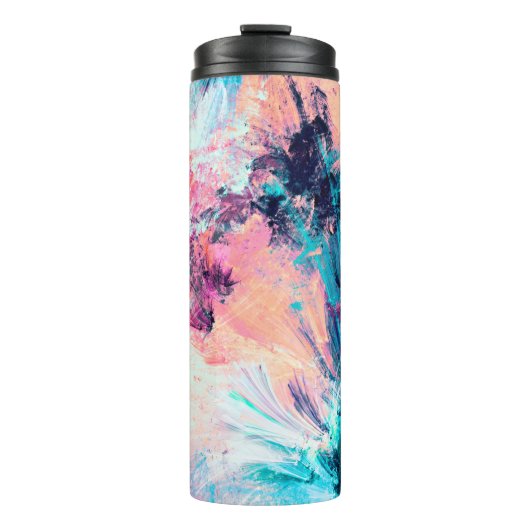 Cold multicolor schöne futuristische Muster. Abst Thermosbecher (Vorderseite)