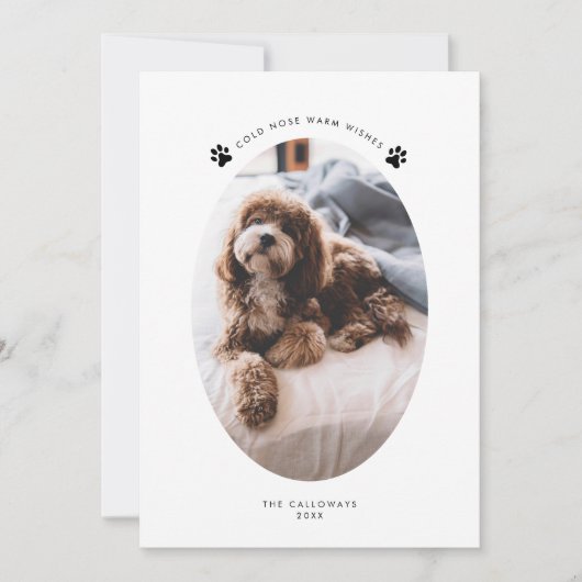 Cold Nose Warm wünscht Dog Foto Weihnachten (Vorderseite)