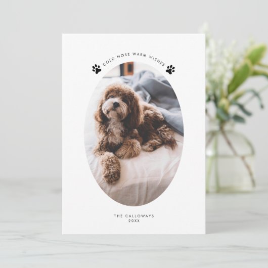 Cold Nose Warm wünscht Dog Foto Weihnachten (Stehend Vorderseite)