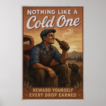 Cold One - Bierliebhaber Vintage Art