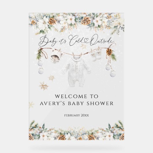 Cold Outdoor Clothest Line Kinderdusche Empfang Acrylschild (Vorderseite)