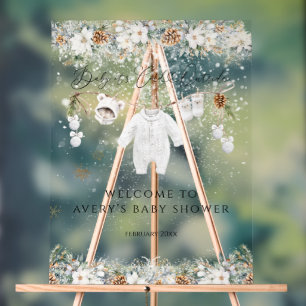 Cold Outdoor Clothest Line Kinderdusche Empfang Acrylschild