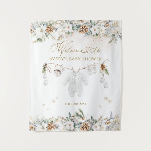 Cold Outdoor Clothest Line Kinderdusche Empfang Wandteppich (Vorderseite)