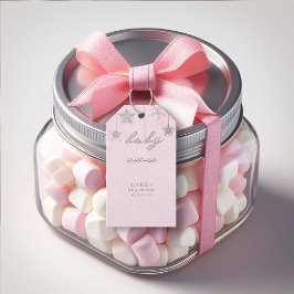 Cold Outdoor Glitzer Schneeflocken Pink Babydusche Geschenkanhänger