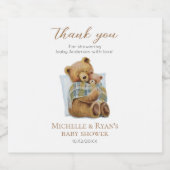 Cold Outdoor Mommy Bear Teddy Bear Baby Dusche Bierflaschenetikett (Einzelnes Label)