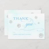 Cold Outdoor Rhinestones Winter Boy Baby Dusche Dankeskarte (Vorne/Hinten)