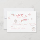 Cold Outdoor Rhinestones Winter Girl Babydusche Dankeskarte (Vorderseite)