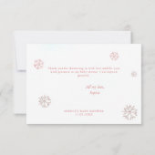 Cold Outdoor Rhinestones Winter Girl Babydusche Dankeskarte (Rückseite)