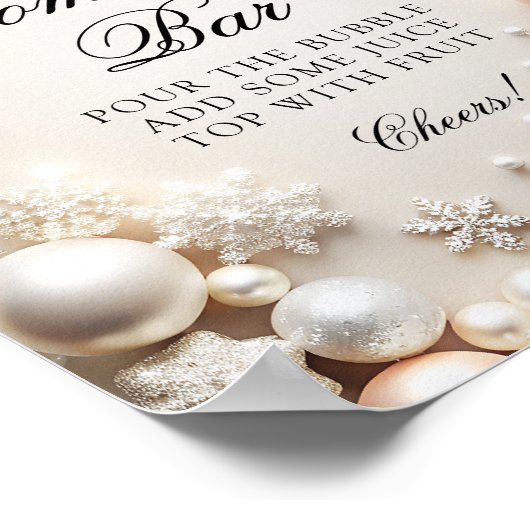 Cold Outdoor Snowflakes Baby Dusche Mama-osa Bar Poster (Ecke)