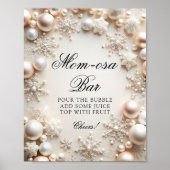 Cold Outdoor Snowflakes Baby Dusche Mama-osa Bar Poster (Vorne)