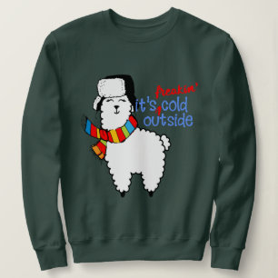 Cold Outdoor Ugly Weihnachtspulli Funny Llama Sweatshirt