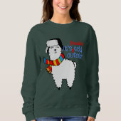 Cold Outdoor Ugly Weihnachtspulli Funny Llama Sweatshirt (Vorderseite)