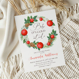 Cold Outdoor Weihnachtsbad Winter Baby Dusche Einladung