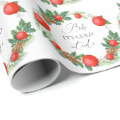 Cold Outdoor Weihnachtsbad Winter Baby Dusche Geschenkpapier (Rolleneckpunkt)