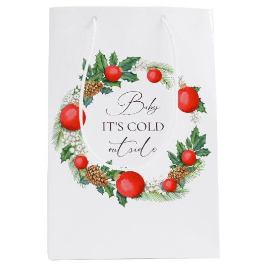 Cold Outdoor Weihnachtsbad Winter Baby Dusche Mittlere Geschenktüte (Vorderseite)