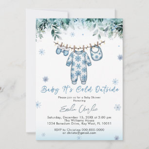 Cold Outdoor Winter Baby Kleidung Babydusche Einladung