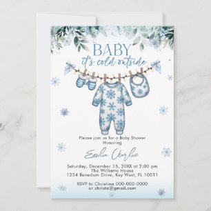 Cold Outdoor Winter Baby Kleidung Babydusche Einladung