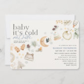Cold Outdoor Winter Baby Shower Boy Einladung (Vorderseite)