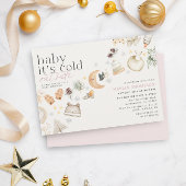 Cold Outdoor Winter Baby Shower Girl Einladung