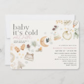 Cold Outdoor Winter Baby Shower Girl Einladung (Vorderseite)