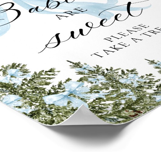 Cold Outdoor Winter Blue Bow Babies sind süß Poster (Ecke)