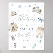 Cold Outdoor Winter Kleidung Babydusche Willkommen Poster (Vorne)