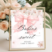 Cold Outdoor Winter Pink Bow Babies sind süß Poster