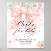 Cold Outdoor Winter Pink Bow Bücher für Baby Poster (Vorne)