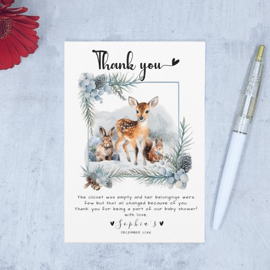 Cold Outdoor Winter Woodland Tiere Danke