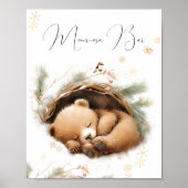 Cold Outdoor Woodland Bear Winter Baby Dusche Poster (Vorne)
