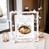 Cold Outdoor Woodland Bear Winter Baby Dusche Poster