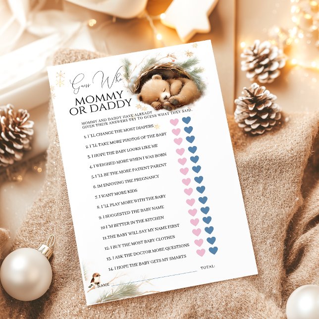 Cold Outdoor Woodland Bear Winter Baby Shower Game (Von Creator hochgeladen)