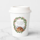 Cold Outdoor Woodland Fox Winter Baby Dusche Pappbecher (Rückseite)
