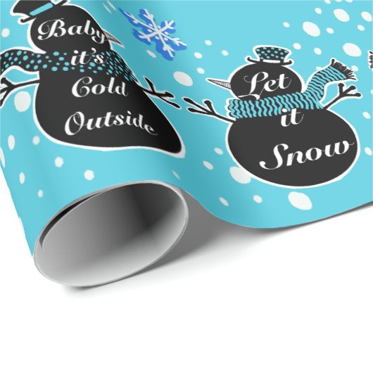 Cold Outside Baby Blue Packpapier (Rolleneckpunkt)