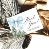 Cold Outside Blue Bow Baby Dusche Danke Karte